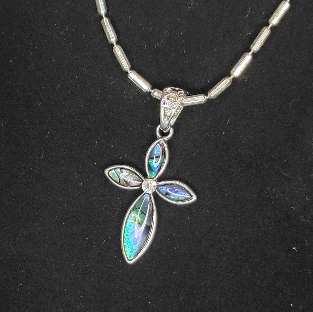 2/$50 Abalone Shell Cross Necklace